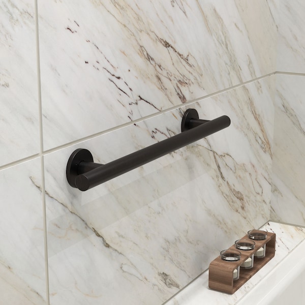 36.00 L, Smooth, Stainless Steel, Infinity Grab Bar, Oil Rubbed Bronze, 36, Oil Rubbed Bronze